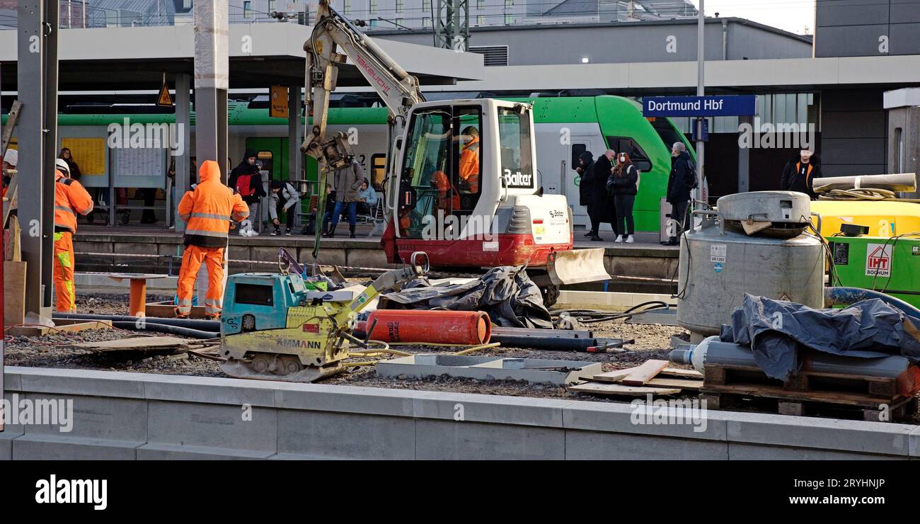 Bauarbeiten am Dortmunder Hauptbahnhof, Dortmund, Ruhrgebiet, Deutschland, Europa Stockfoto