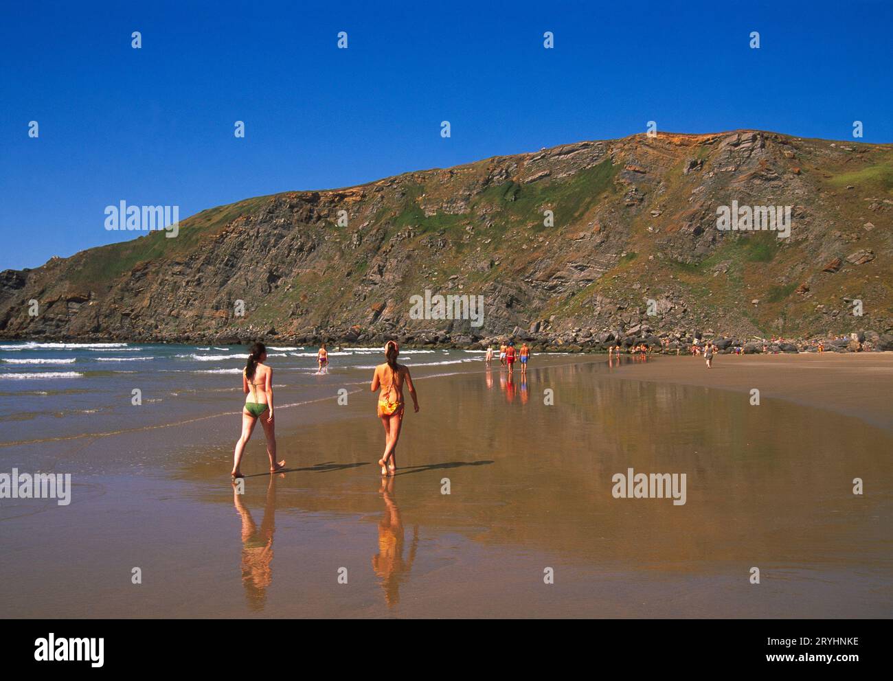 Xago Beach. Aviles, Asturien, Spanien. Stockfoto