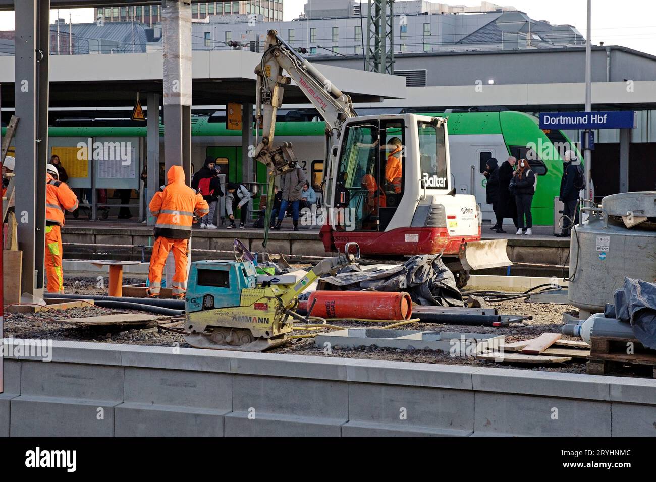 Bauarbeiten am Dortmunder Hauptbahnhof, Dortmund, Ruhrgebiet, Deutschland, Europa Stockfoto