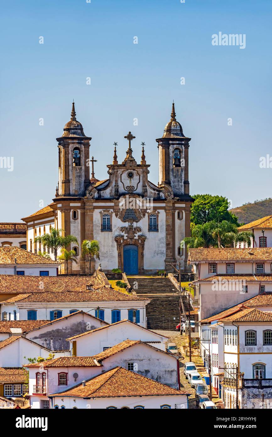 Blick auf die historische Stadt Ouro Preto im Bundesstaat Minas Gerais Stockfoto
