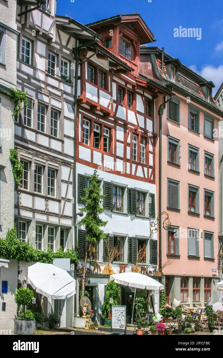 Straße in St. Gallen, Schweiz Stockfoto
