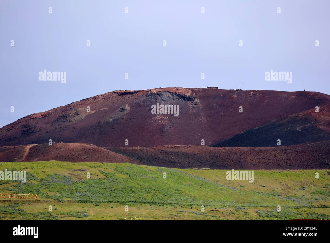 Blick auf den Vulkan Eldfell auf der Insel Heimaey-Vestmannaeyjar-Westman Island Stockfoto