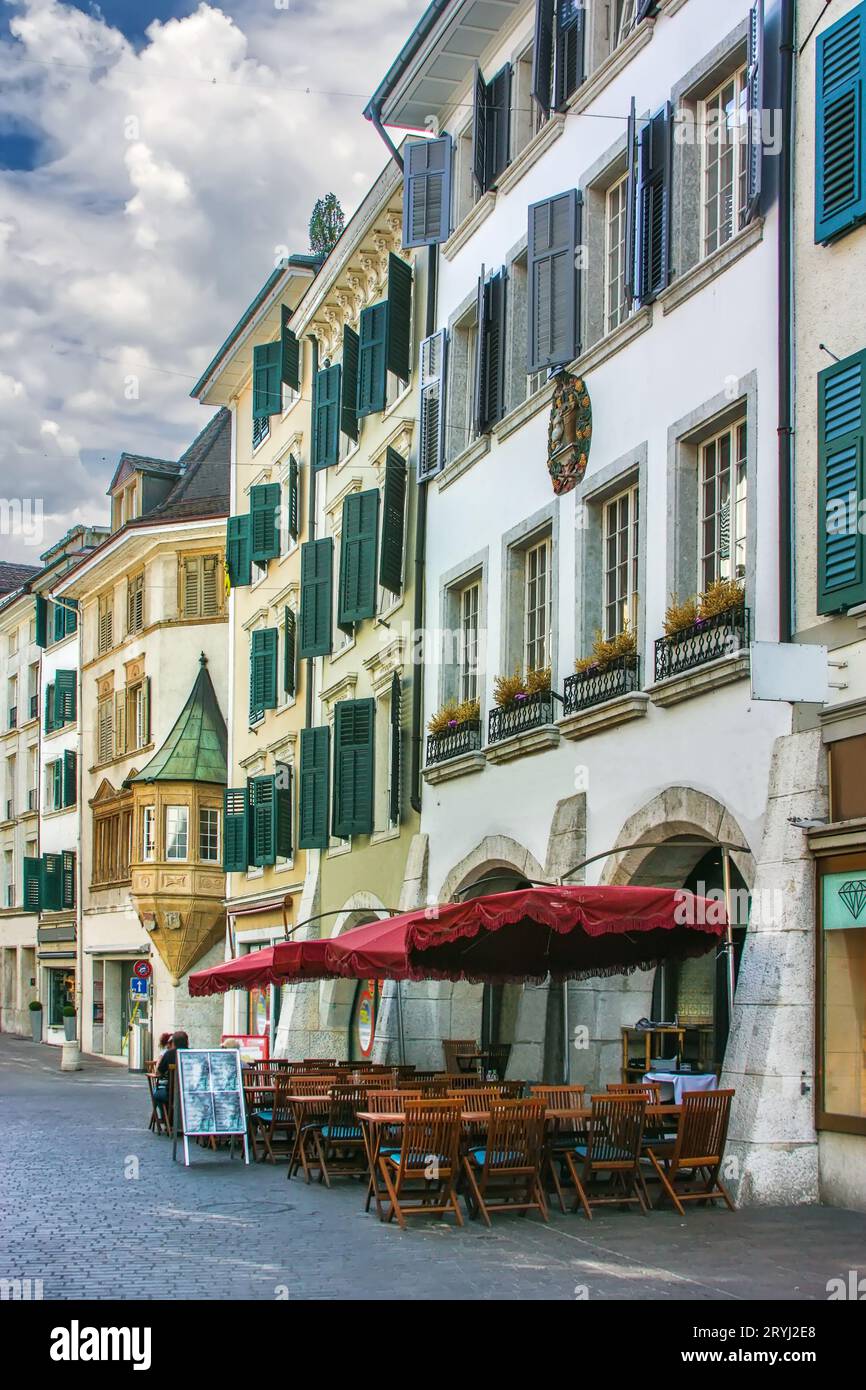 Straße in Solothurn, Schweiz Stockfoto