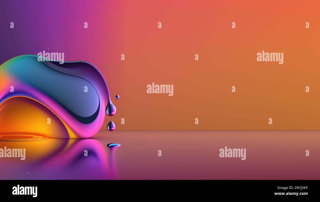 Holographischer Neonfluide Hintergrund Stockfoto