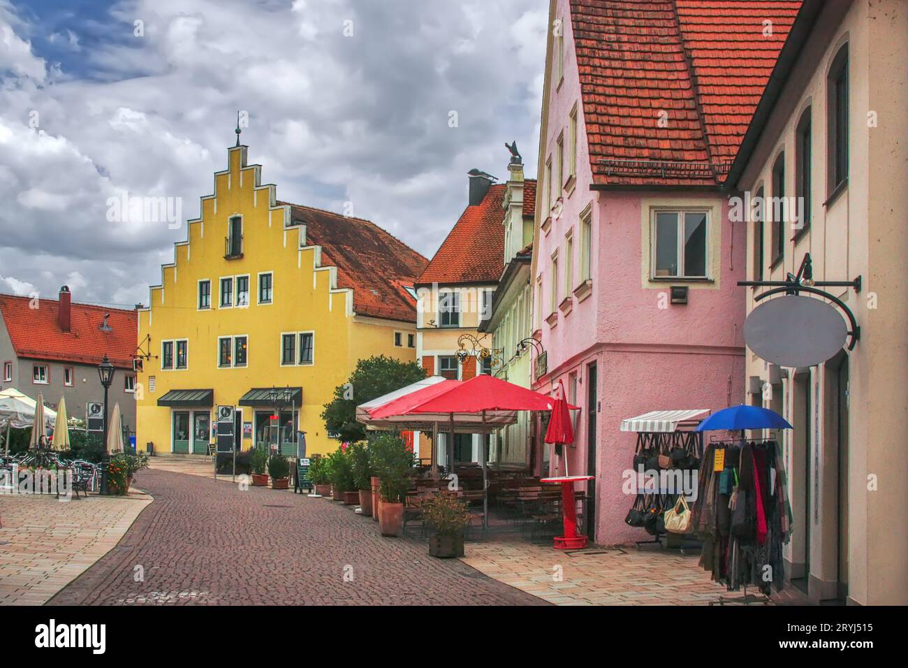 Straße in Donauworth, Deutschland Stockfoto