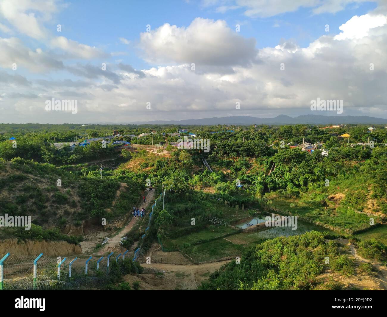 Luftaufnahme des weltgrößten rohingya-Flüchtlingslagers Stockfoto