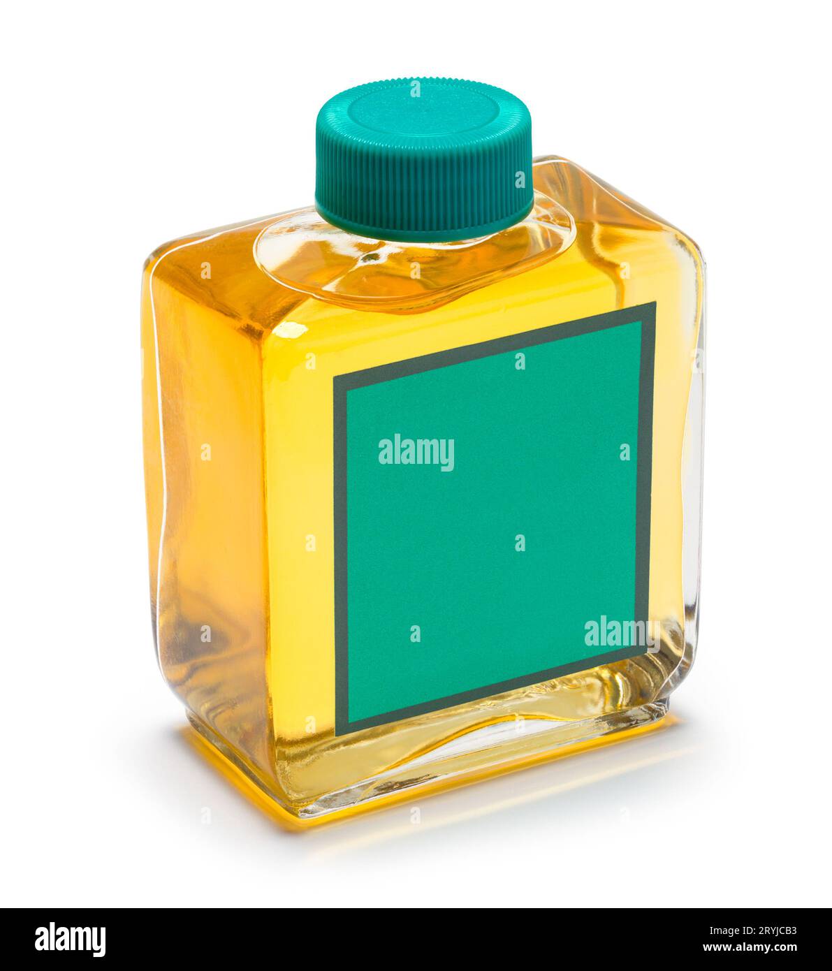 Kleine Parfümflasche, ausgeschnitten auf weiß. Stockfoto