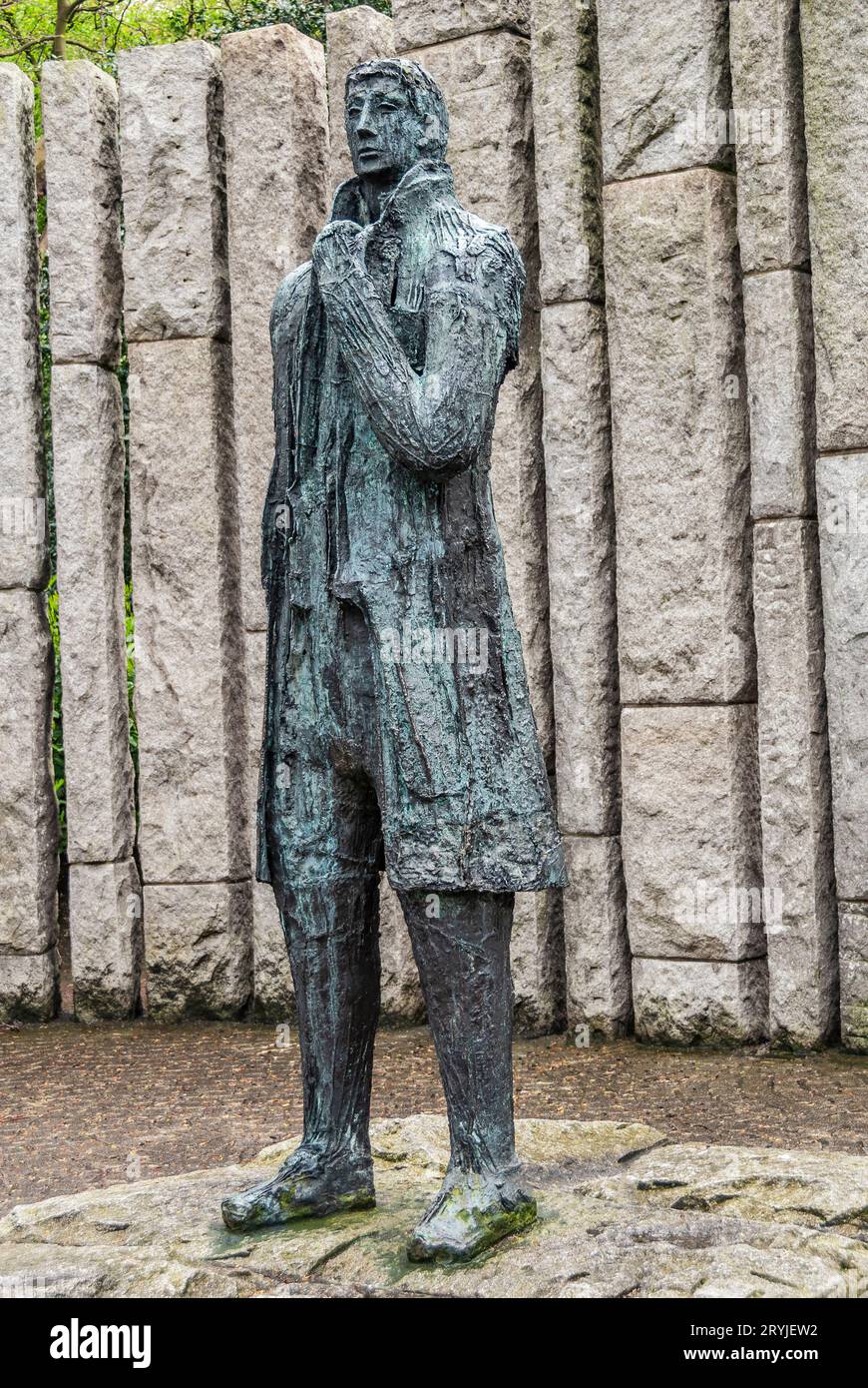 Irland Dublin St. Stephens Green Bronzestatue von Wolfe Tone 1763–1798, irischer Revolutionär Stockfoto