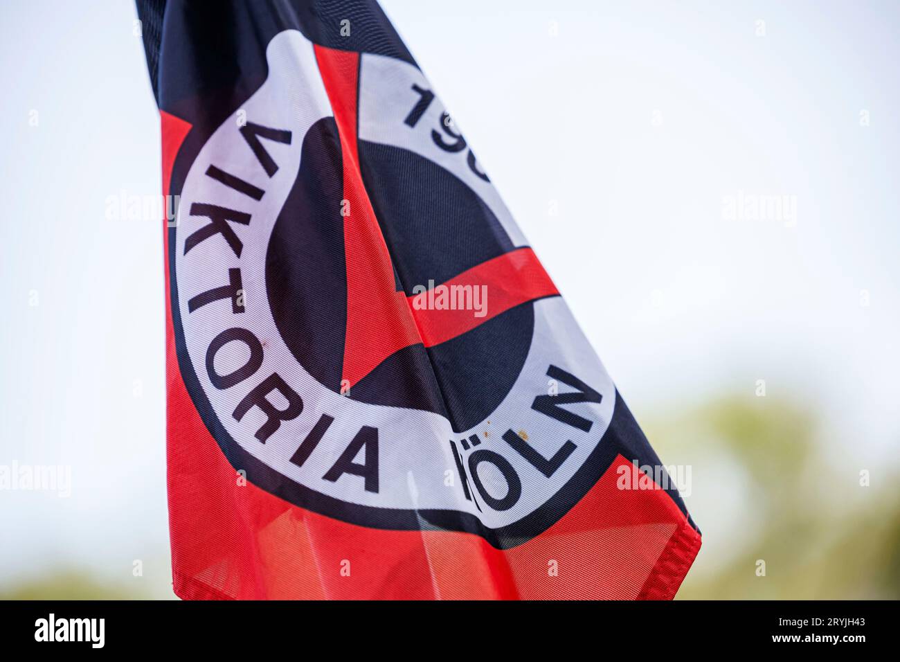 Köln, Deutschland. September 2023. firo: 23.09.2023, Fußball, 3. Liga, 3. Bundesliga, Saison 2023/2024, FC Viktoria Köln - MSV Duisburg FC Viktoria Köln, symbolisches Foto, allgemein, Einleger, Feature, Branding, Logo, Credit: dpa/Alamy Live News Stockfoto