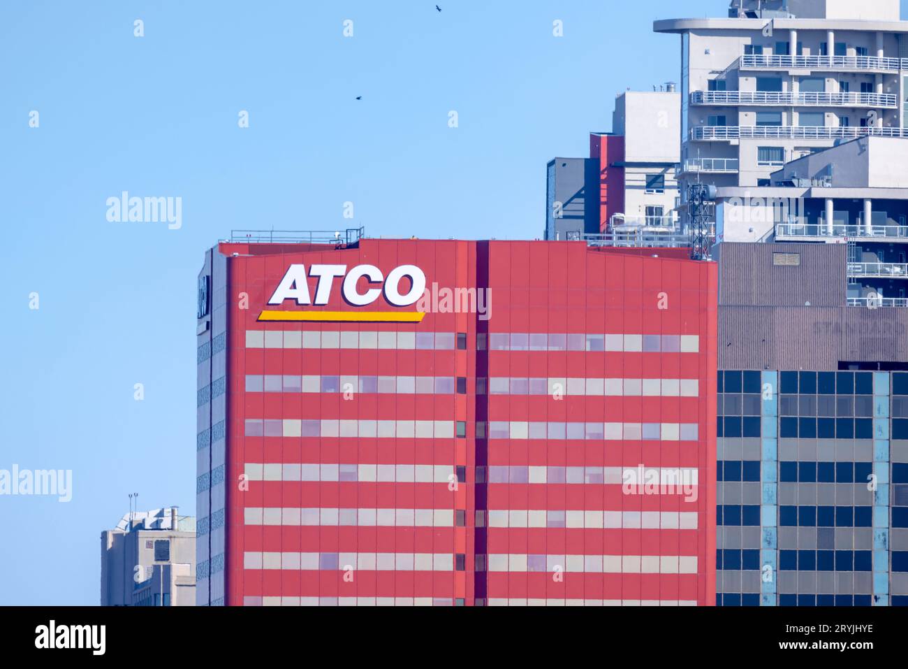 Edmonton, Alberta. 30. März 2023. Das ATCO Centre befindet sich westlich des zentralen Stadtzentrums in Edmonton. Stockfoto