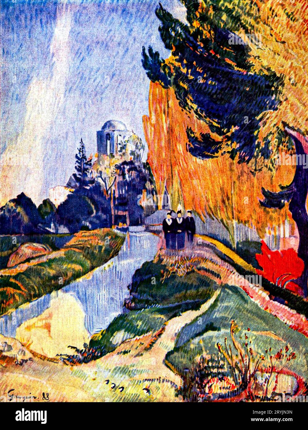 Paul Gauguins berühmtes Gemälde Les Alyscamps. Stockfoto