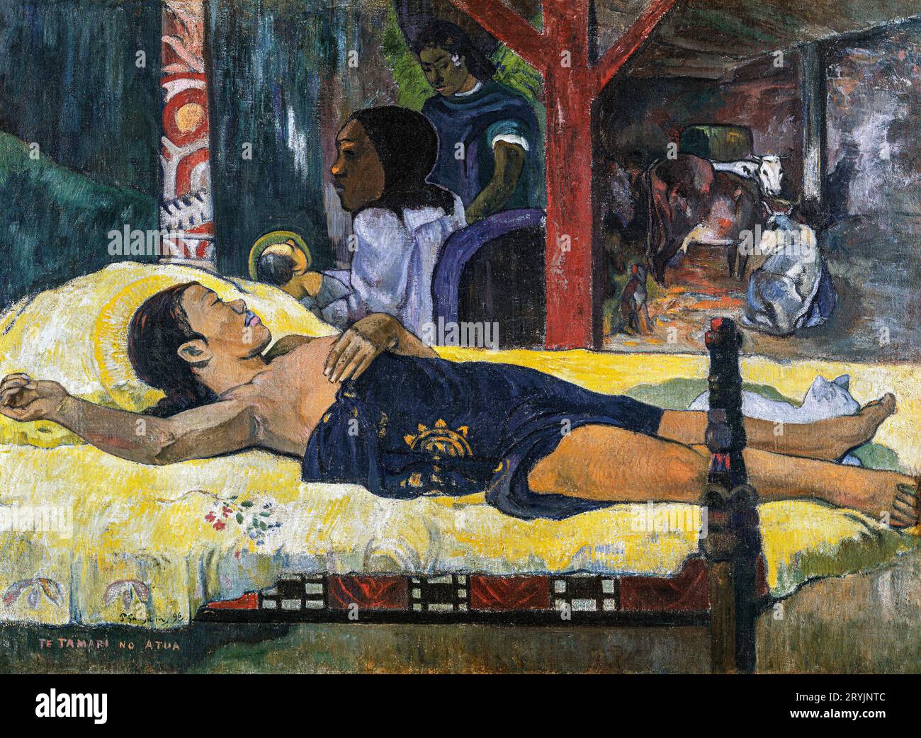Paul Gauguin. Die Geburt Christi (Te tamari no atua) (1896) berühmtes Gemälde. Stockfoto