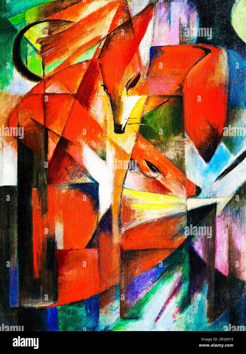 Franz Marc's die Füchse (1913) berühmtes Gemälde. Stockfoto