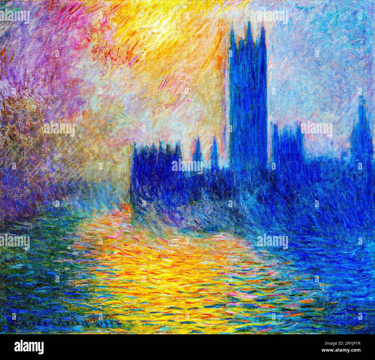 Claude Monets berühmtes Gemälde The Houses of Parliament, Sunset (1904). Stockfoto