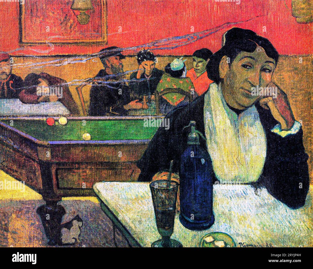 Paul Gauguins Nachtcafé, Arles (1888) berühmtes Gemälde. Stockfoto