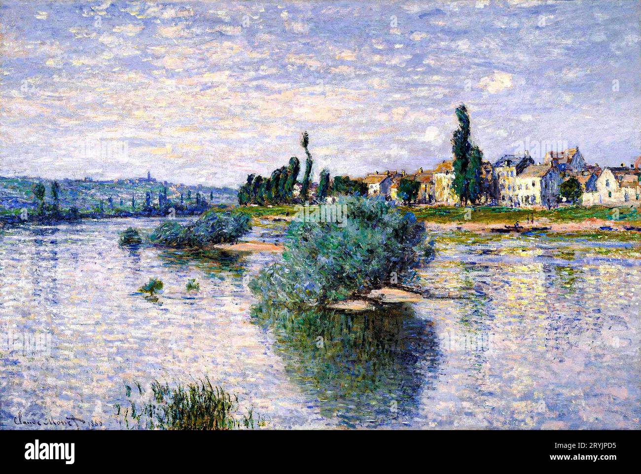 Claude Monets berühmtes Gemälde die seine im Lavacourt. Stockfoto