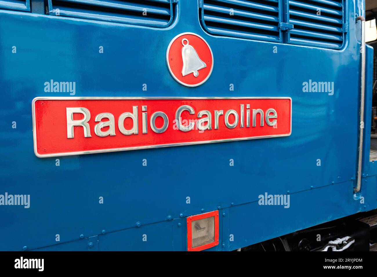Class 31 Diesel namens Radio Caroline im Mangapps Railway Museum in der Nähe von Burnham auf Crouch, Essex, Großbritannien. Stockfoto