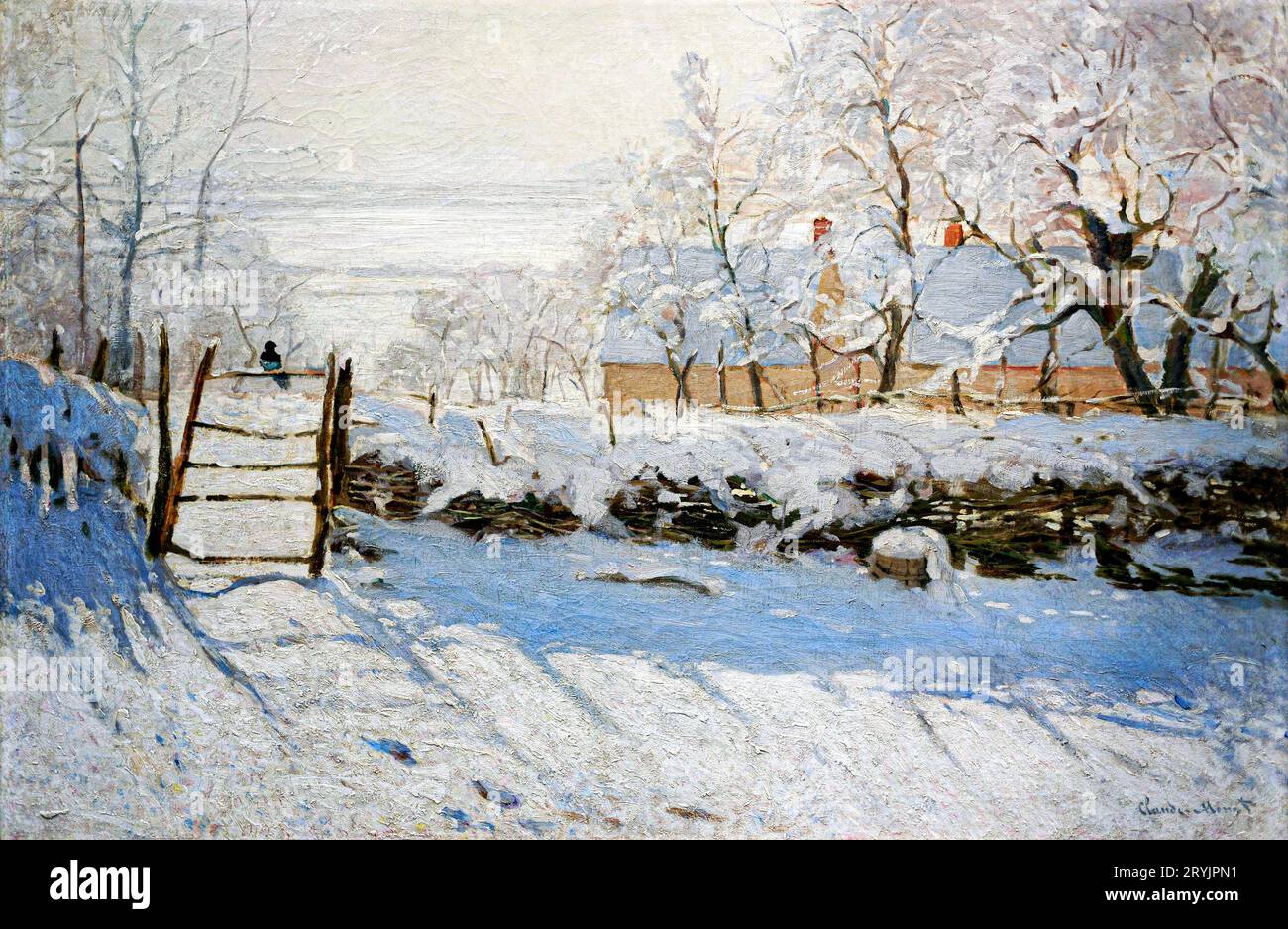 Claude Monet ist das berühmte Gemälde der Elster. Stockfoto