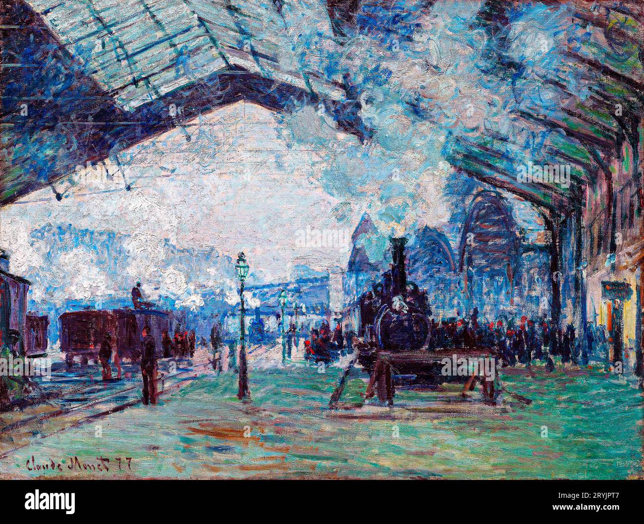 Ankunft des Normandie-Zuges, Gare Saint-Lazare Claude Monet. Stockfoto