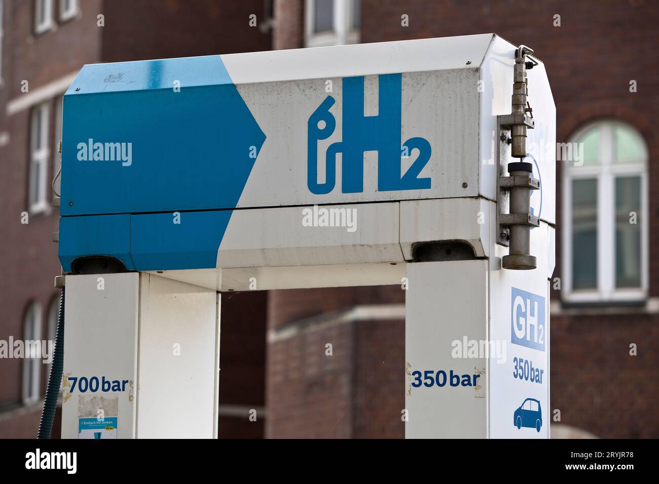 Wasserstofftankstelle HafenCity, Hamburg, Deutschland, Europa Stockfoto