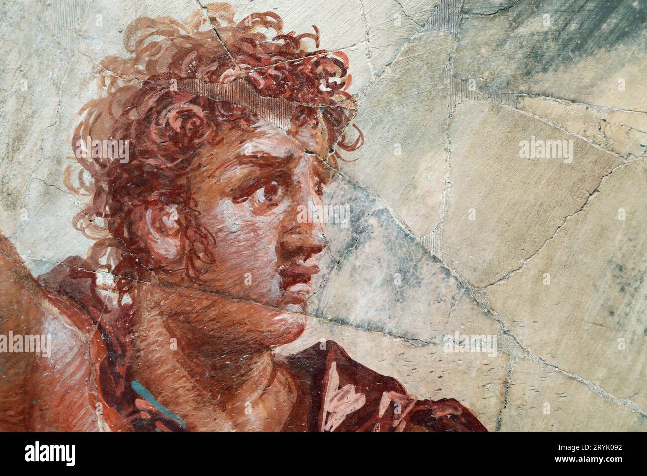 Porträt des jungen Mannes in Pompeji, Italien Stockfoto