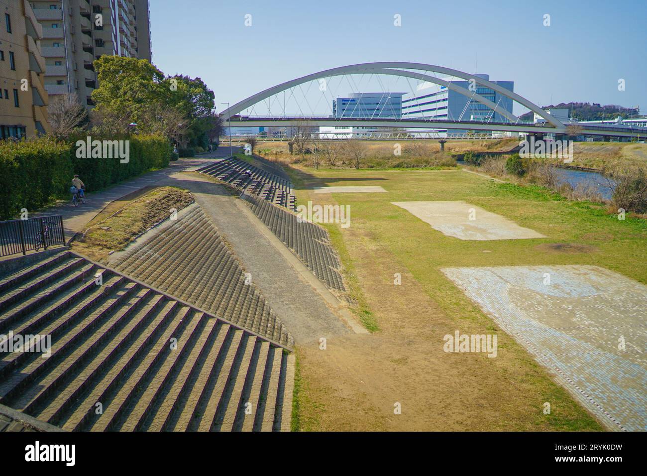 Tsurumi River und Midori Ward, Yokohama City Stockfoto