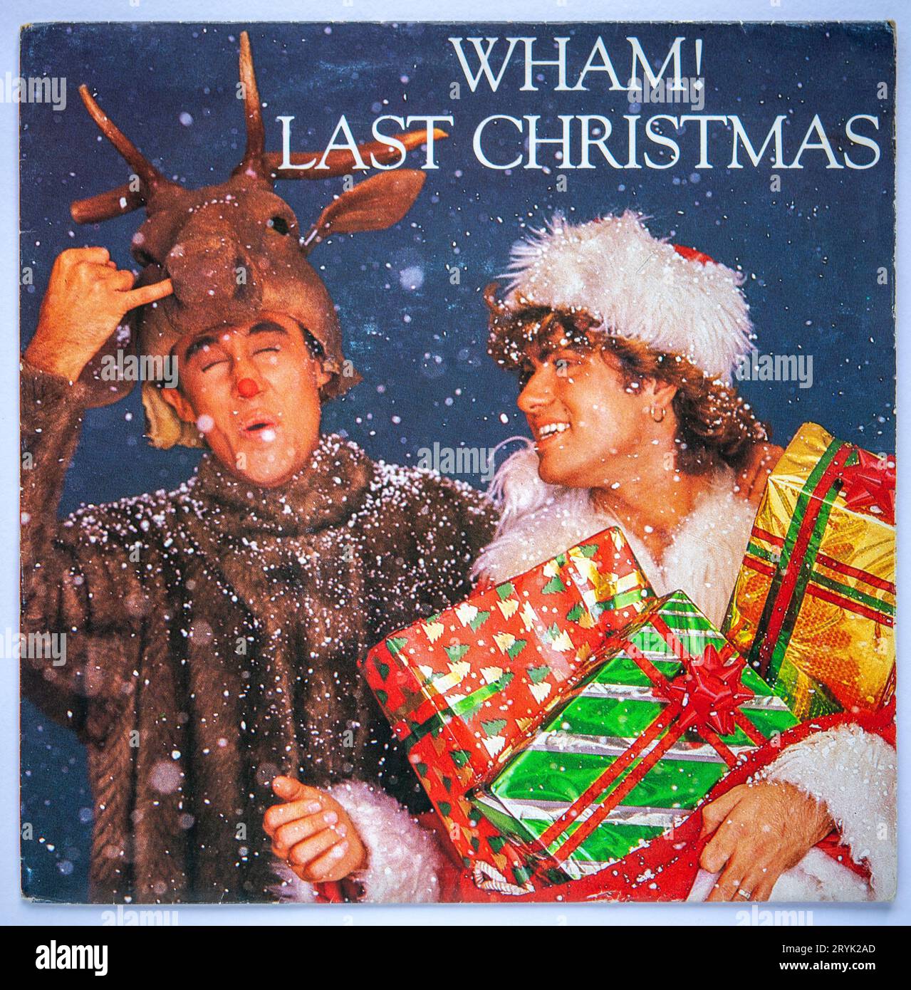 Das Cover der sieben-Zoll-Vinylversion von Last Christmas von Wham!, die ursprünglich 1984 veröffentlicht wurde Stockfoto