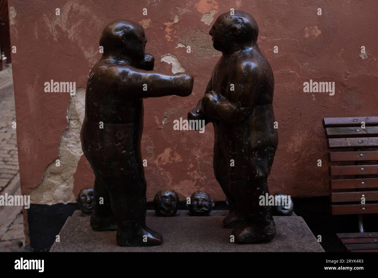 Skulptur von Boxern - Tungviktare oder Schwergewichte - Stockholm Schweden Stockfoto