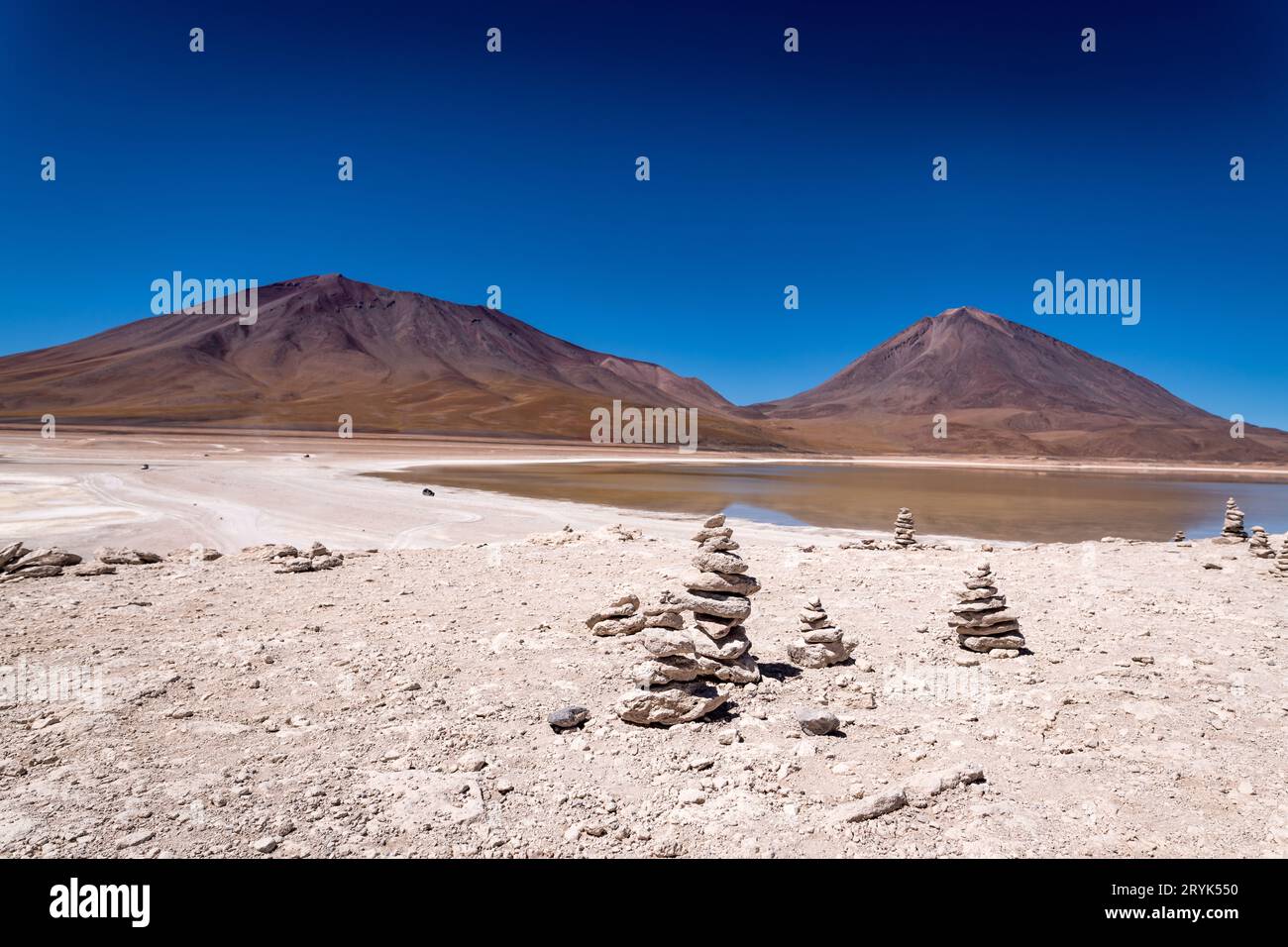 Wüstenlandschaft des bolivianischen altiplano Stockfoto