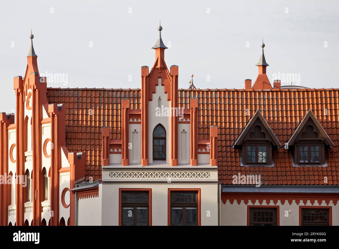 Giebelfassade am Markt, Hansestadt Wismar, Mecklenburg-Vorpommern, Deutschland, Europa Stockfoto