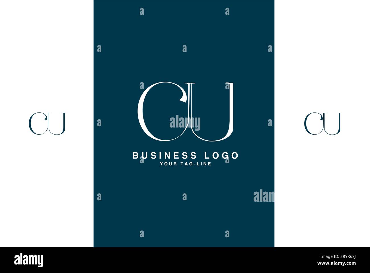 CU, UC, Logo-Monogramm mit abstrakten Buchstaben Stock Vektor