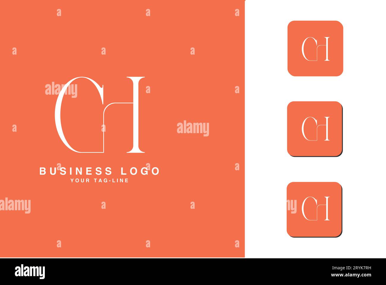 CH, HC, Logo-Monogramm mit abstrakten Buchstaben Stock Vektor
