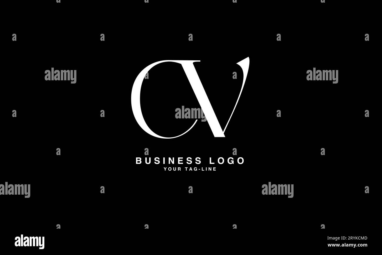CV, VC, abstrakte Buchstaben Logo Monogramm Stock Vektor