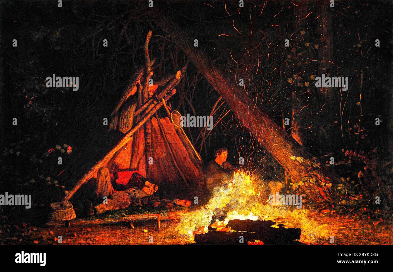 Lagerfeuer von Winslow Homer. Original aus dem MET-Museum. Stockfoto