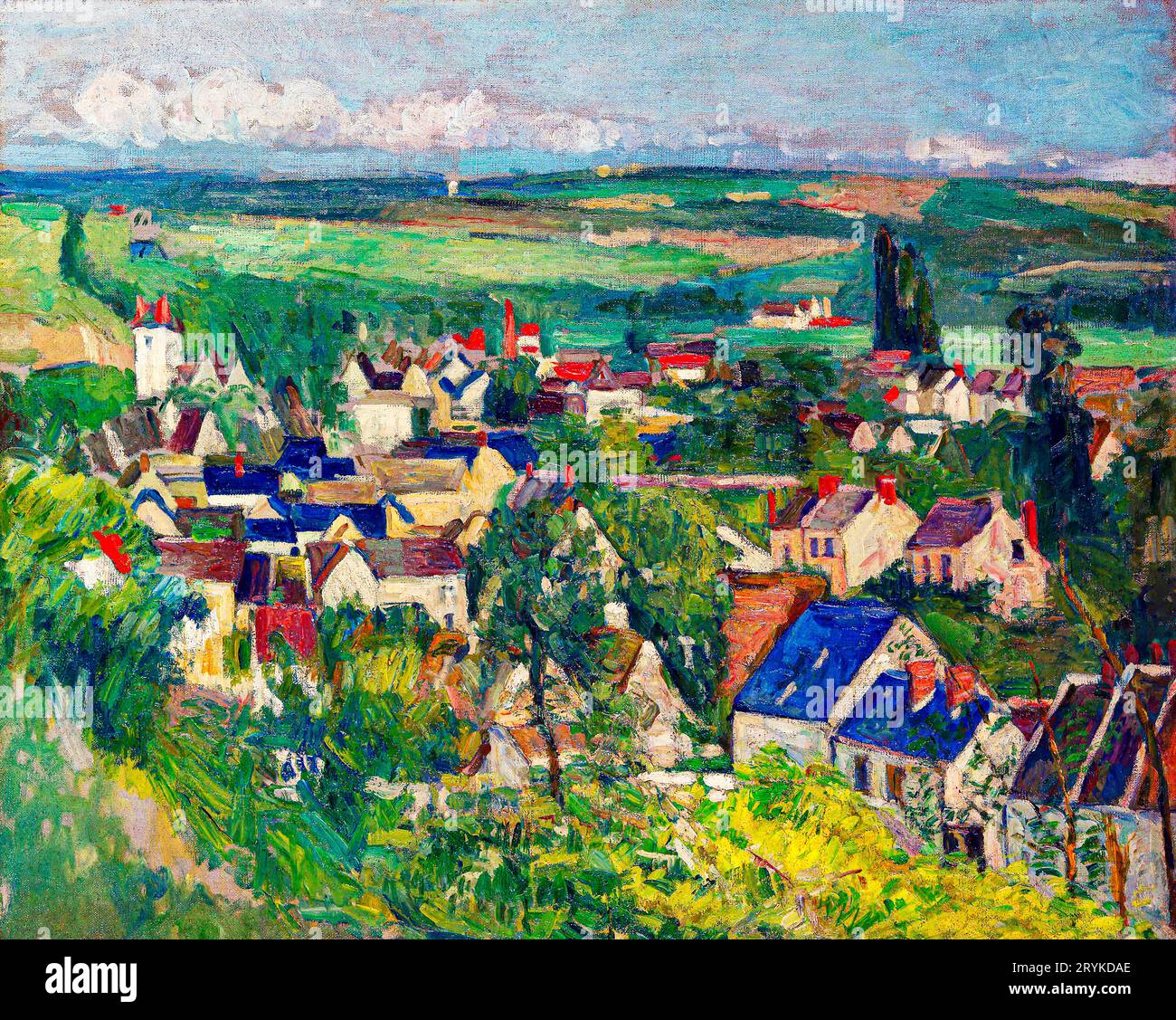 Auvers, Panoramaaussicht von Paul Ceacute; zanne. Original vom Art Institute of Chicago. Stockfoto