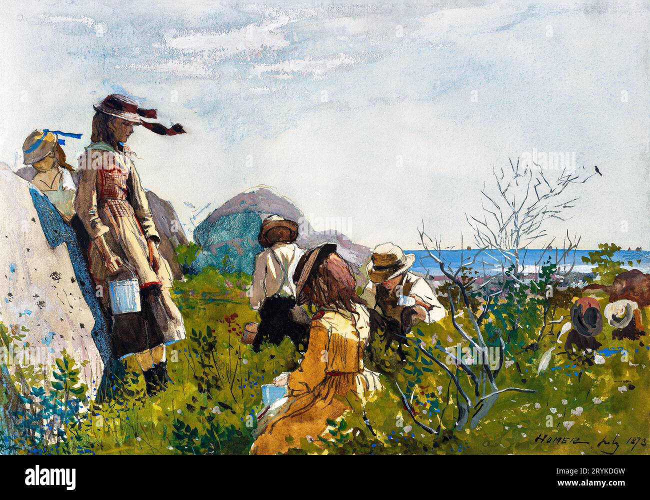 Berry Pickers von Winslow Homer. Original aus der Nationalgalerie der Kunst. Stockfoto