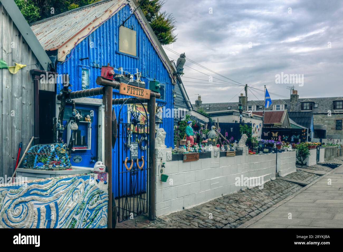Historisches Fischerdorf Footdee in der Nähe des Aberdeen Harbour, Schottland Stockfoto