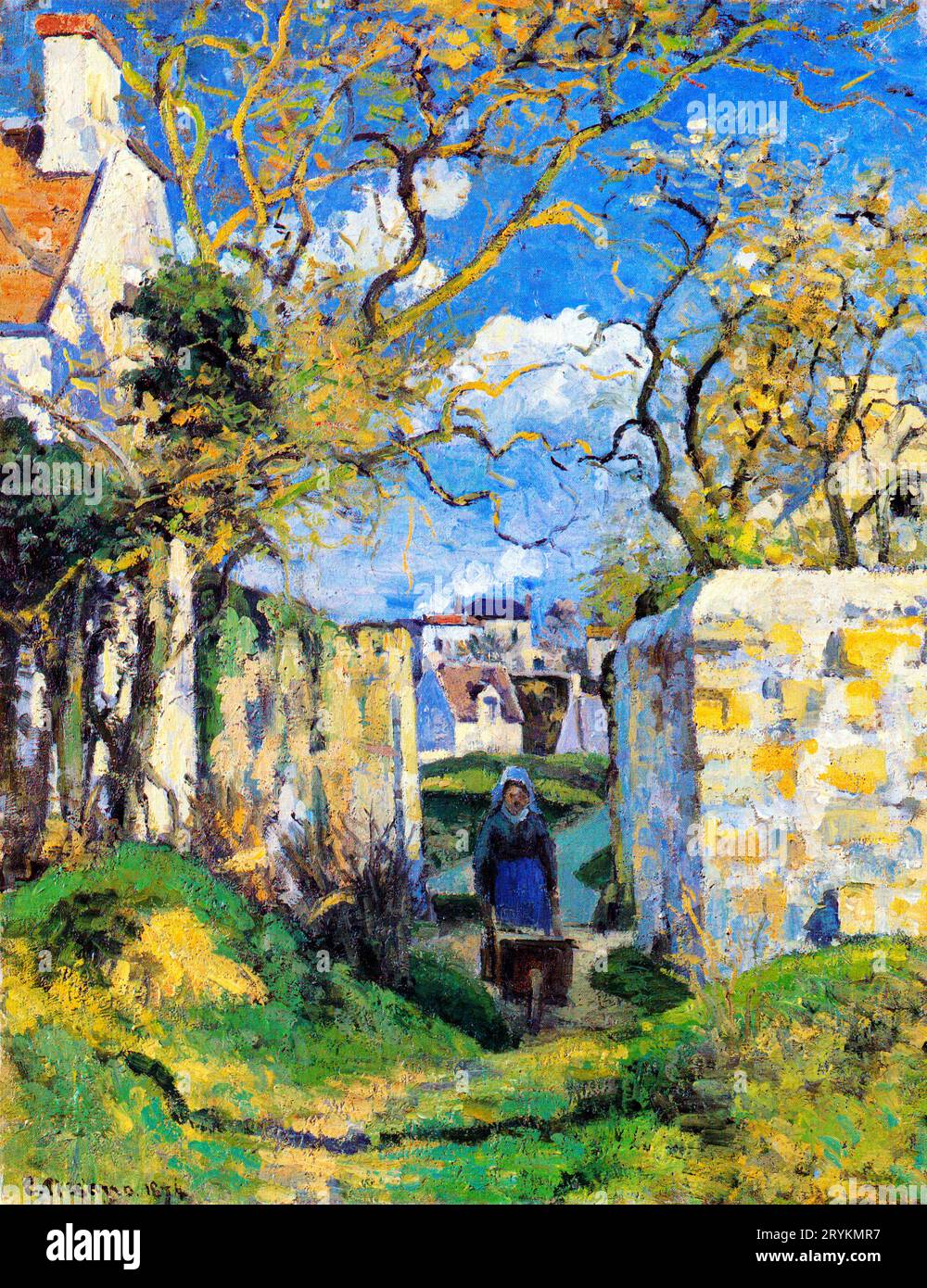 Landschaft aus Pontoise Malerei in hoher Auflösung von Camille Pissarro. Stockfoto