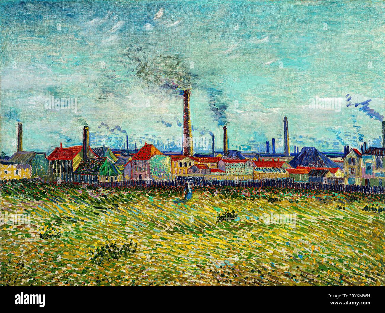 Vincent van Goghs Fabriken in Clichy Famous Painting. Stockfoto
