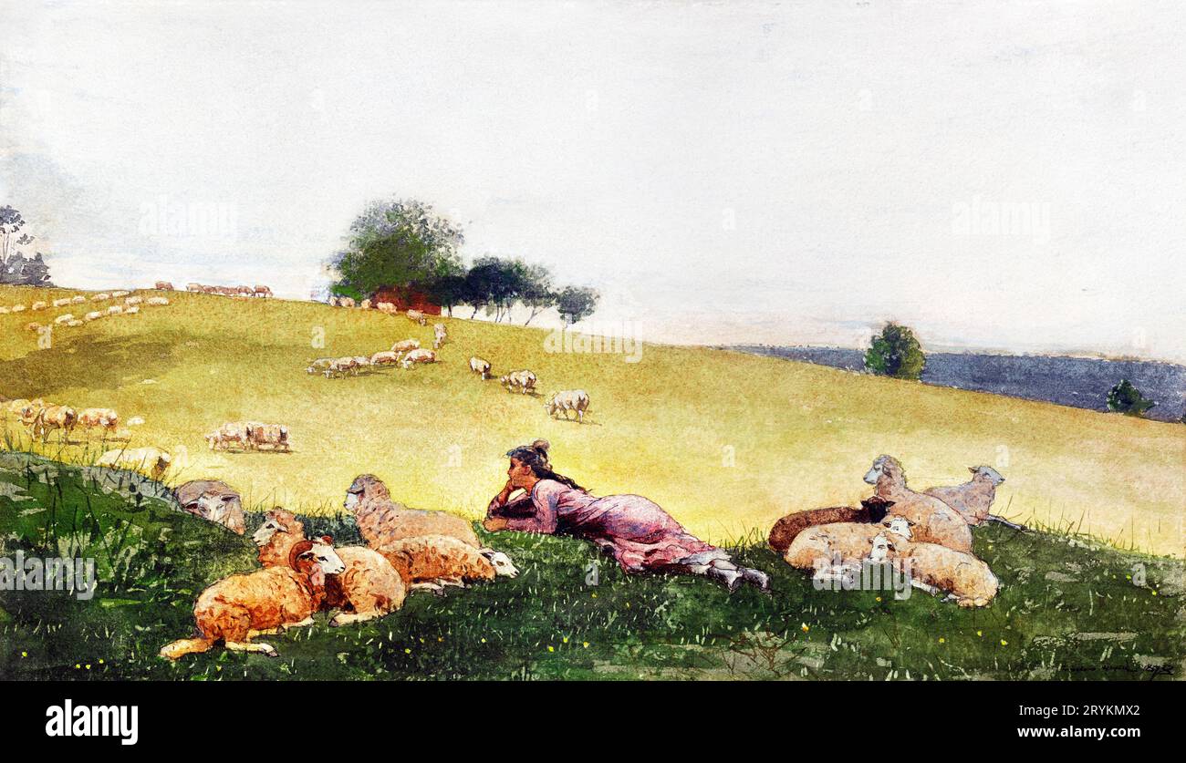 Hirtin von Houghton Farm von Winslow Homer. Stockfoto