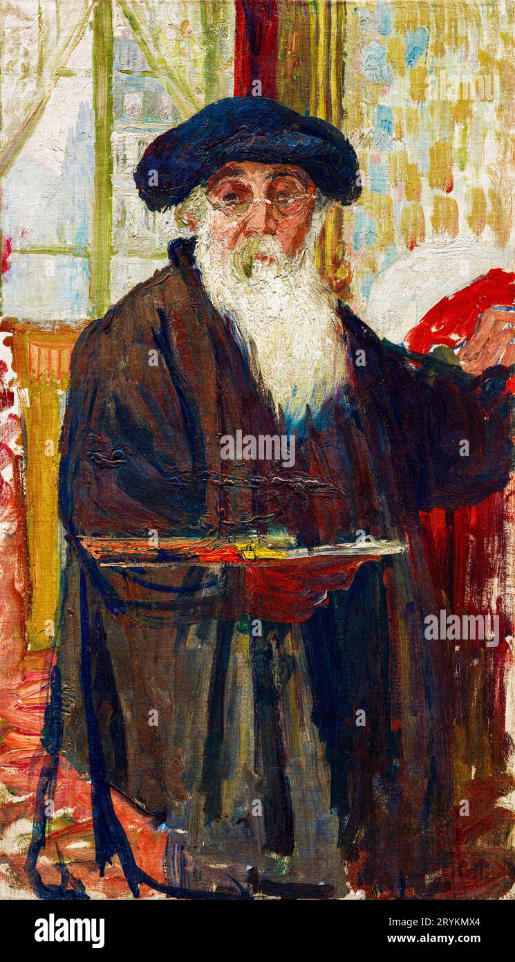 Selbstporträtmalerei in hoher Auflösung von Camille Pissarro. Stockfoto
