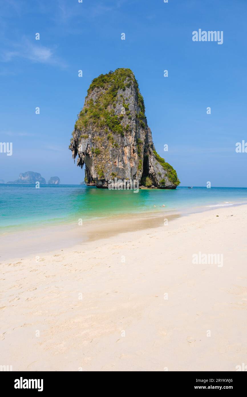 Railay Beach Krabi Thailand, der tropische Strand von Railay Krabi Stockfoto