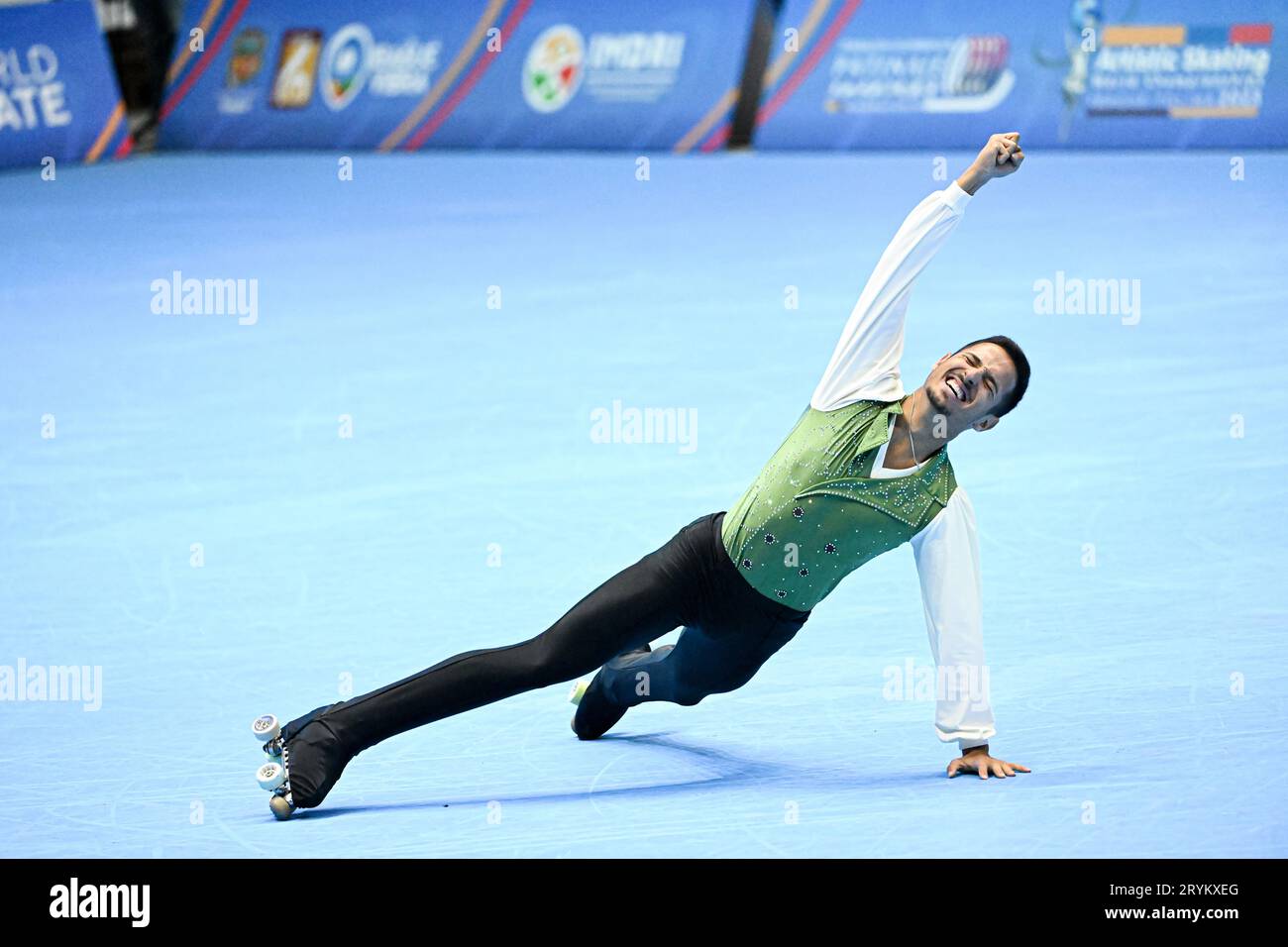 Diogo CRAVEIRO (POR), während des Senior Men, Long Program, bei den Artistic Skating World Championships Ibagu-Tolima 2023, im Parque Deportivo Municipal, am 28. September 2023 in Ibagu, Kolumbien. Quelle: Raniero Corbelletti/AFLO/Alamy Live News Stockfoto