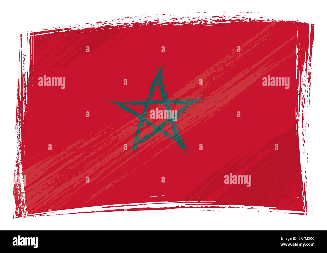 Flagge des Königreichs Marokko im Grunge-Stil Stockfoto