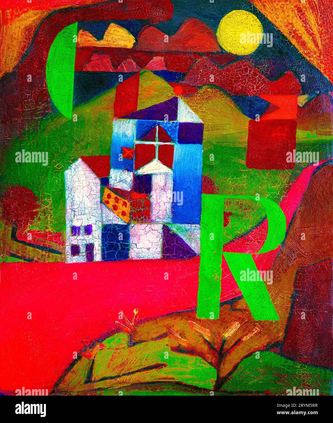 Villa R Gemälde in hoher Auflösung von Paul Klee. Stockfoto