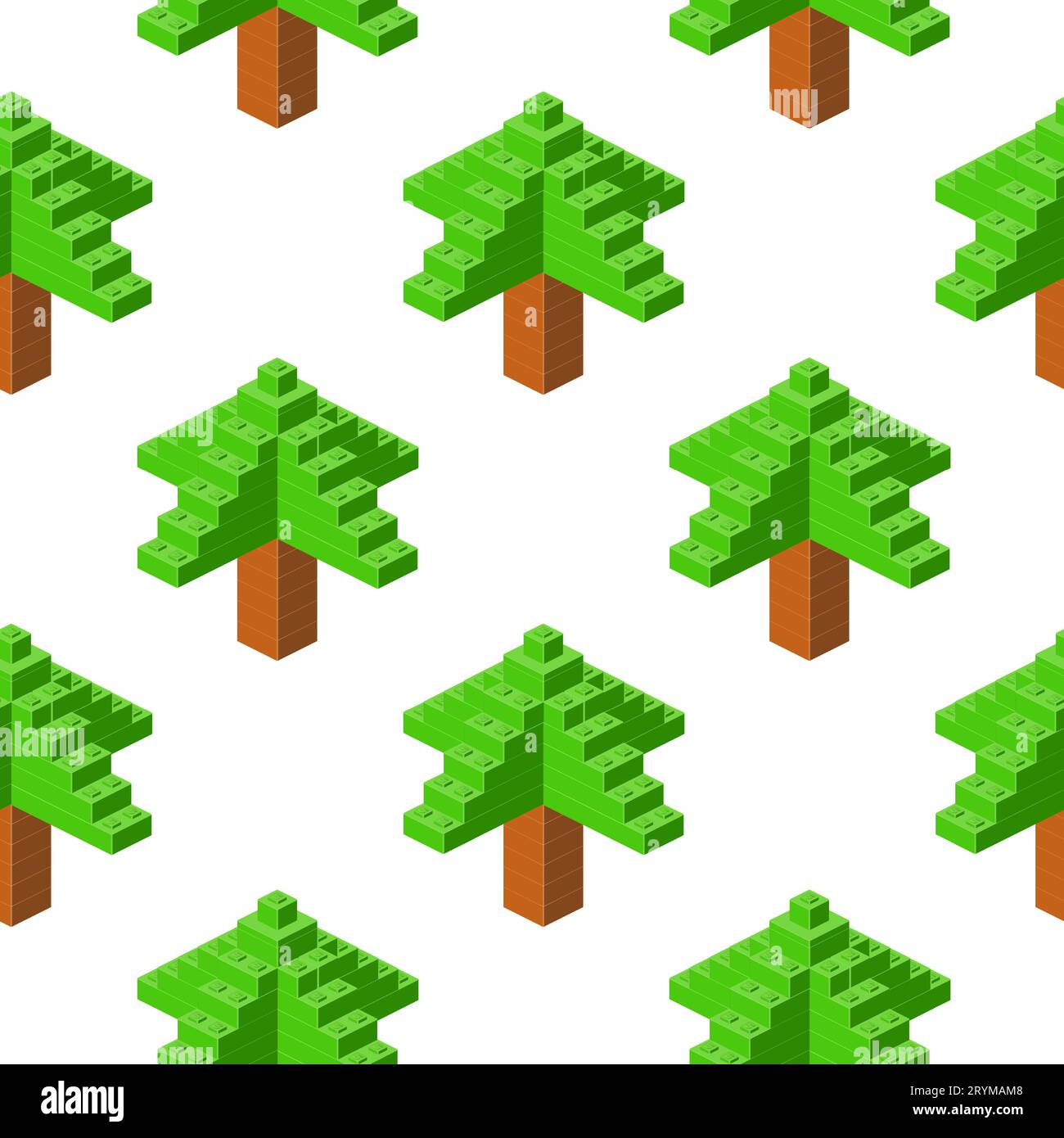 Tannenbaummuster in der Isometrie. Vektor Stock Vektor