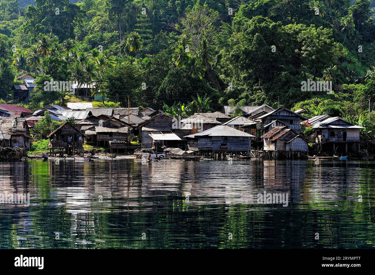 Ein Bild des indonesischen Fischerdorfes Stockfoto