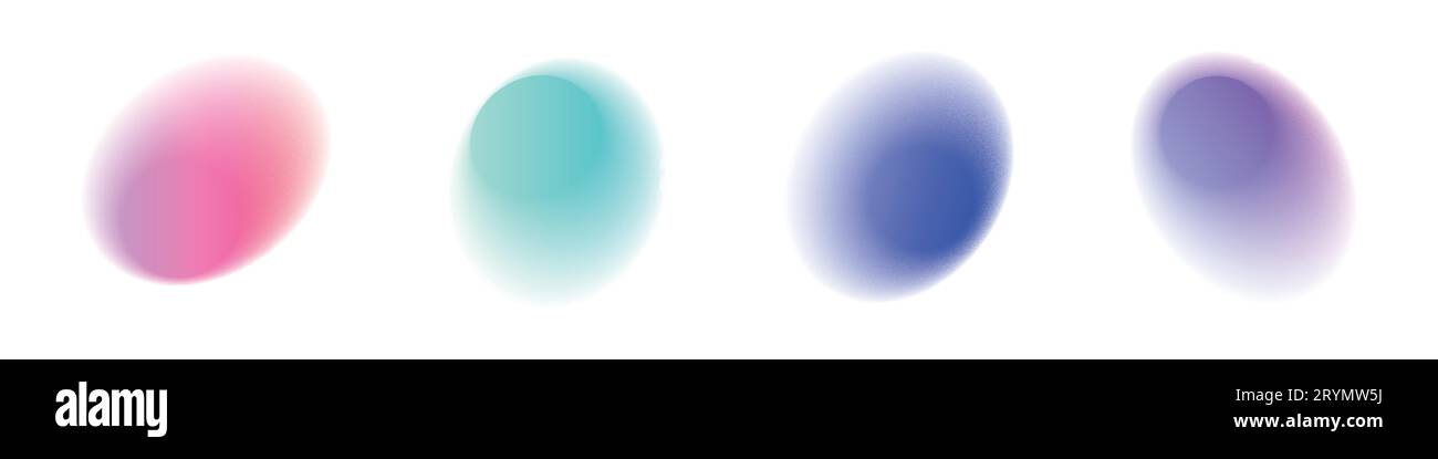 Kreisförmige Form mit holografischem Verlauf, leichtem Rauschen und Unschärfeeffekten. Flache Vektorillustration isoliert auf weißem Hintergrund. Stock Vektor