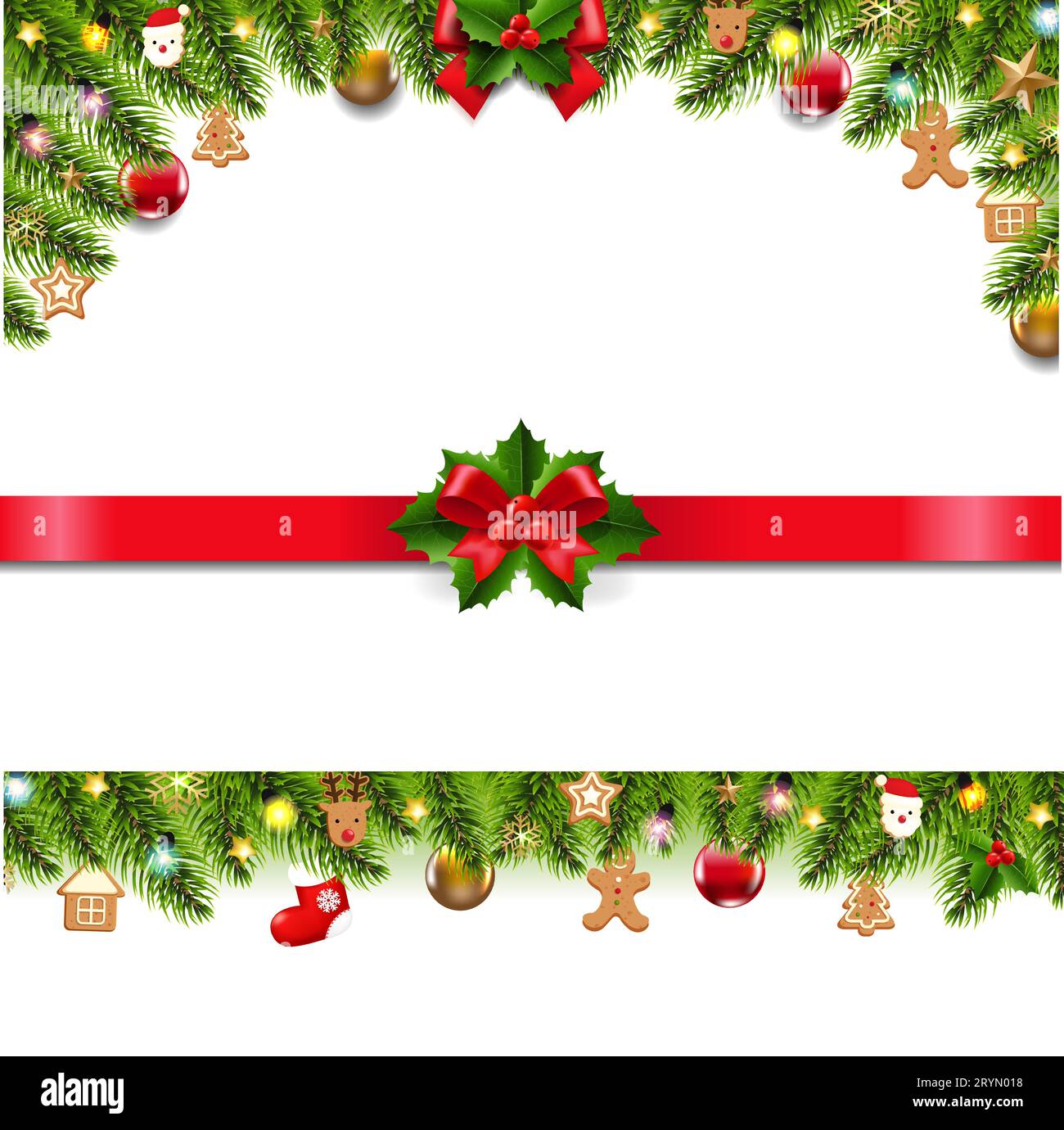 Weihnachtsrahmen Mit Weihnachtsspielzeug Und Tannenbaum Mit