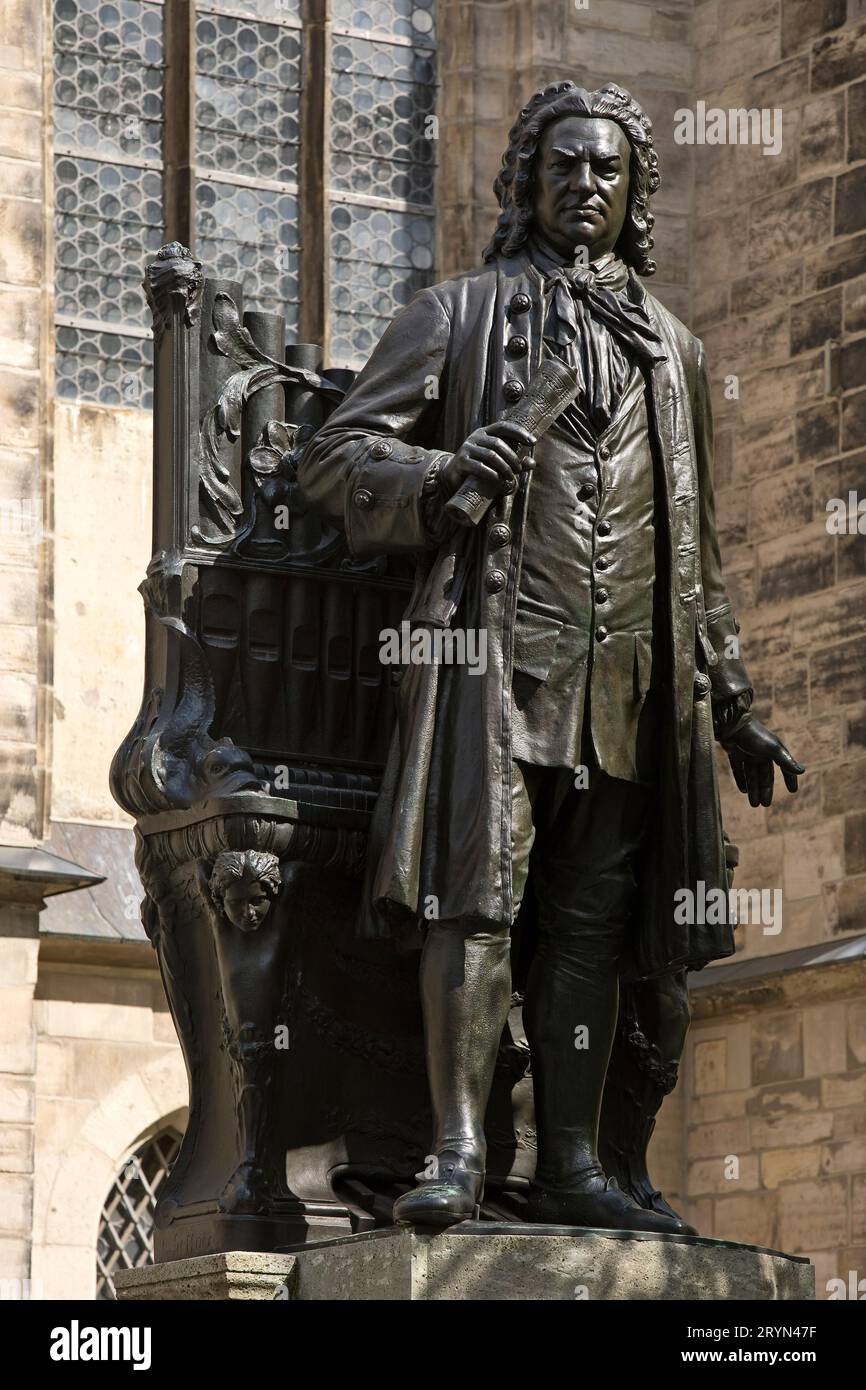 Neues Bachdenkmal am Thomaskirchhof von Carl Seffner, Leipzig, Sachsen, Deutschland, Europa Stockfoto